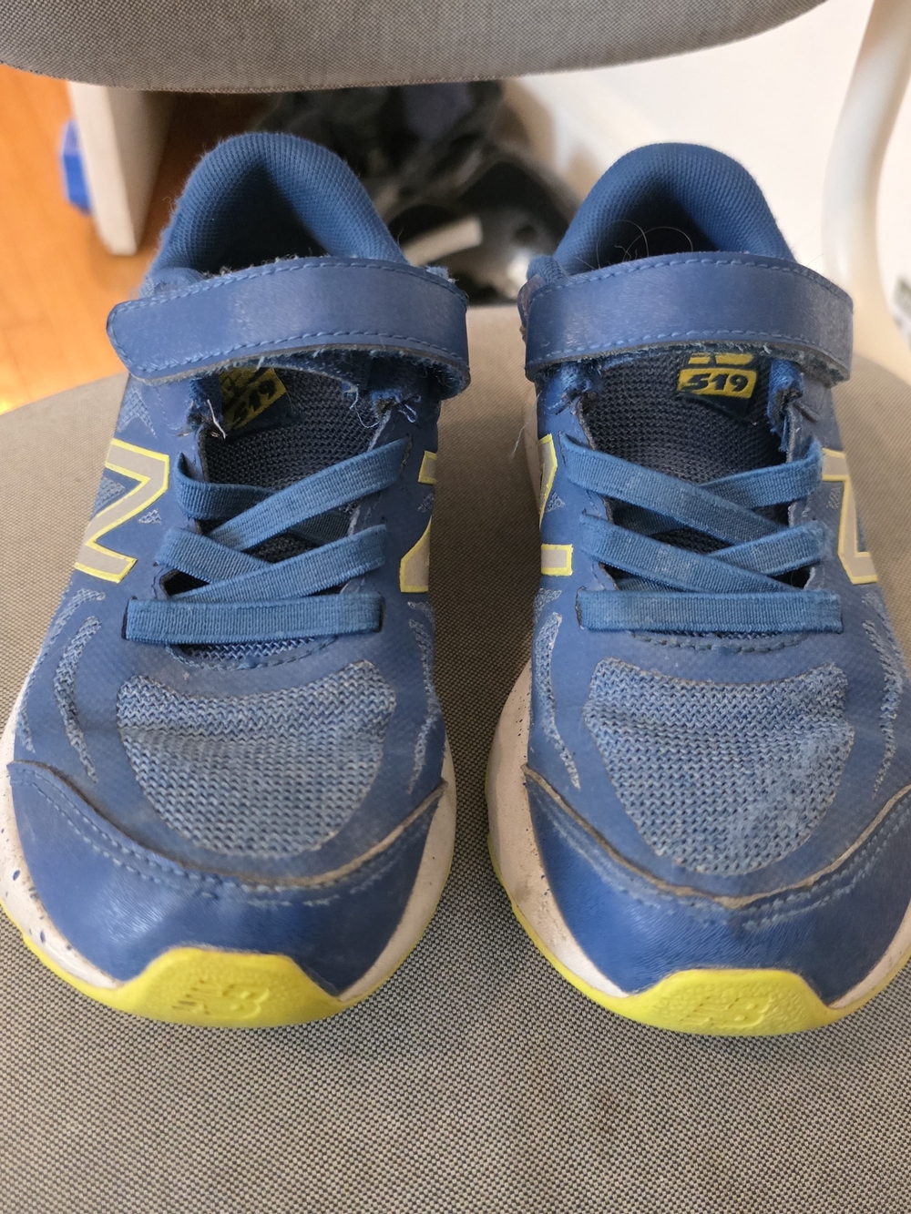 New Balance Kids Blue and Yellow Strap Sneakers